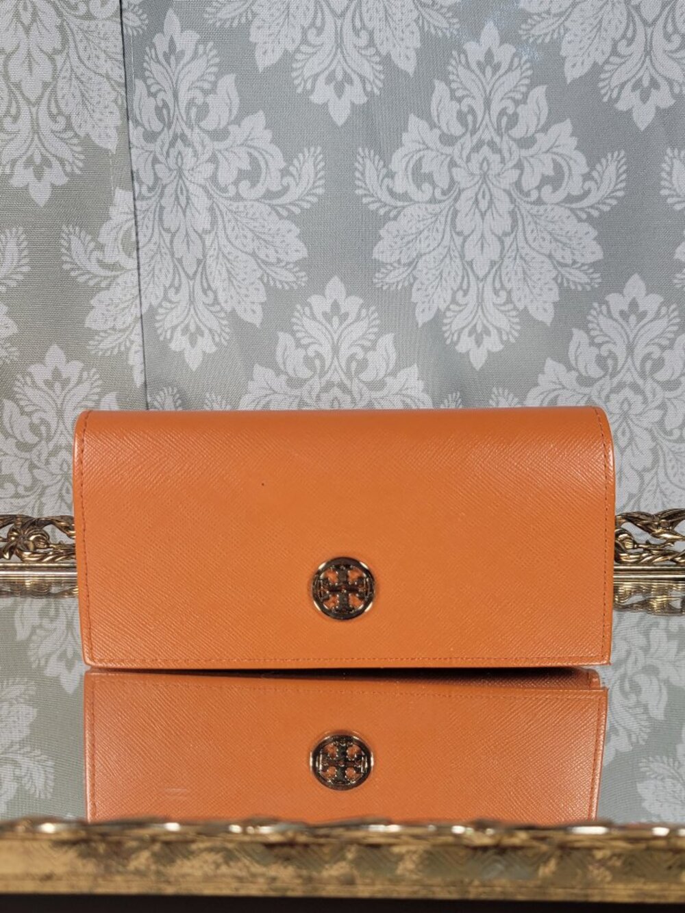 Tory Burch Sunglasses Case - Orange and Cream